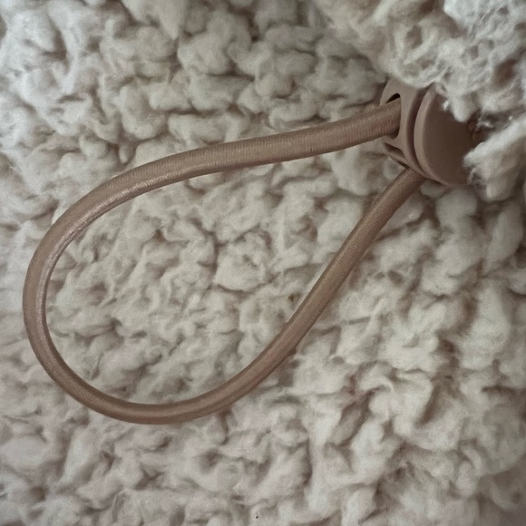 ABERCROMBIE & FITCH Cinched Cocoon Sherpa Fleece Faux Fur Jacket Beige XXS XS - Picture 9 of 13